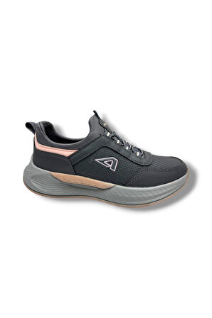 Acropol 137-26 Cilt Deri Slip On Anatomik Kadın Sneaker Füme Pudra 36-40