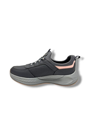 Acropol 137-26 Cilt Deri Slip On Anatomik Kadın Sneaker Füme Pudra 36-40