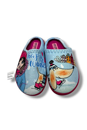 Gezer 14531-26 Happy Winter Termal Kız Çocuk Ev Terlik 30-35