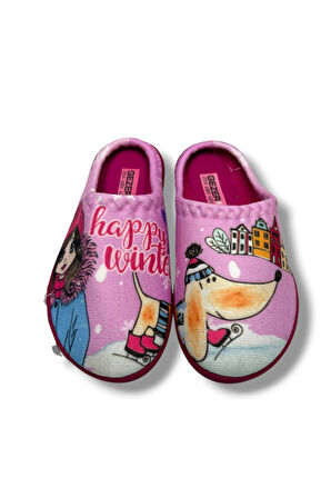 Gezer 14531-26 Happy Winter Termal Kız Çocuk Ev Terlik 30-35