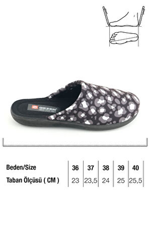 Gezer 16418-26 Leopar Desenli Termal Ev Terlik 36-40