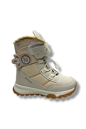 Ndrops 014-26 Deri Kürklü Paraşüt Kumaş Kız Çocuk Bot 31-35