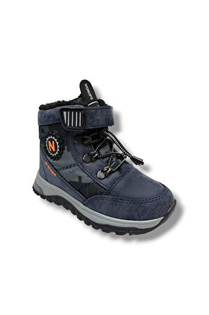 Ndrops 015-26 Deri Kürklü Kamuflaj Paraşüt Kumaş Çocuk Bot Laci Oranj 26-30