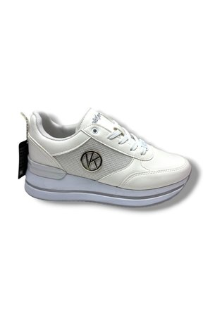 Wickers 2927-26 Cilt Deri Dolgu Topuklıu Anatomik Kadın Sneaker Beyaz Gri