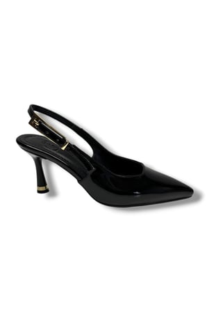 Ceylan Shoes 421-26 Rugan Deri Arkası Açık İnce Topuk Kadın Stiletto