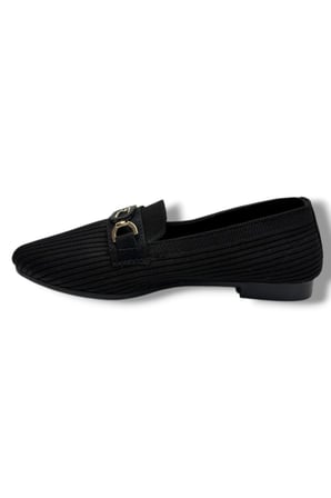 Ceylan Shoes 160-26 Triko Taşlı Toka Anatomik Kadın Babet