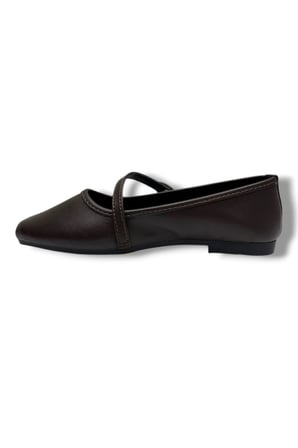 Ceylan Shoes 123-26 Cilt Deri Tokalı Tek Bantlı Anatomik Kadın Babet