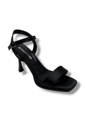 Erbay 600-26 Parlak Saten Tek Bant Orta Topuk Kadın Sandalet(10cm)