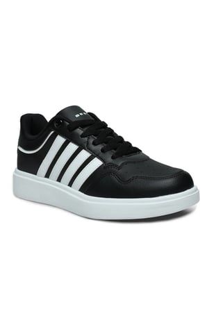 Best Of 2079-26 Cilt Deri Anatomik Erkek Sneaker Siyah Beyaz