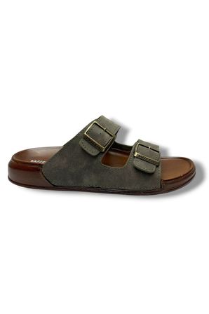 Witta 54201-26 Deri Çift Bant Anatomik Erkek Terlik