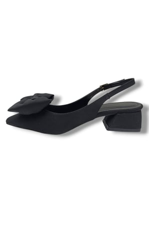 C-Shoes 151-26 Saten Papyonlu Tokalı Arkası Açık Kadın Ayakkabı