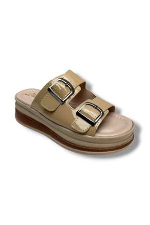 Zabina 9622-26 Rugan Çift Tokalı Ultra Soft Anatomik Kadın Terlik