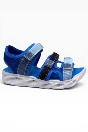 Arzen Bebe 230-26 3 Cırtlı Işıklı Anatomik Çocuk Sandalet Mavi Lacivert Buz 26-30