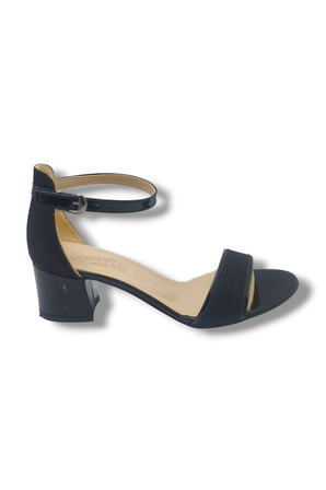 Selfie 4270-26 Simli Rugan Tek Bant Orta Topuk Büyük Numara Fashion Kadın Sandalet(5,5cm) 41-43