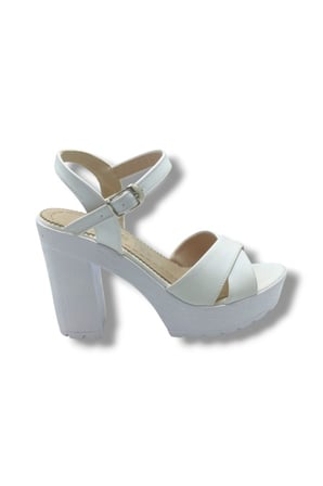 Selfie 4280-26 Cilt Çapraz Bant Platform Topuk Fashion Kadın Sandalet(11cm)