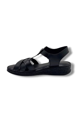 Caprito SD011-26 Cilt Çapraz Bant Anatomik Dolgu Taban Kadın Sandalet