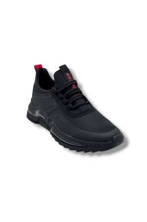G-Class 836-26 Deri Slip-On Anatomik Erkek Sneaker Siyah Kırmızı