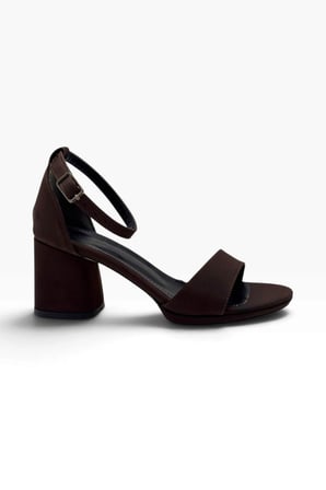 C-Shoes VM307-26 Saten Tek Bant Kalın Topuk Kadın Sandalet