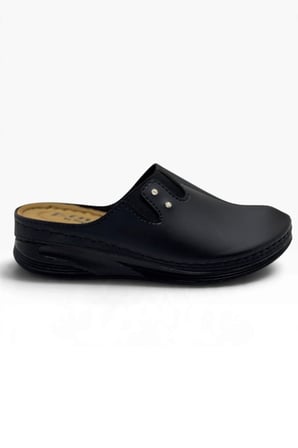 Royal Poli 732-26 Cilt Deri Taşlı Anatomik Sabo Kadın Terlik