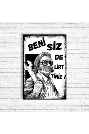 Cem Karaca Retro Ahşap Poster