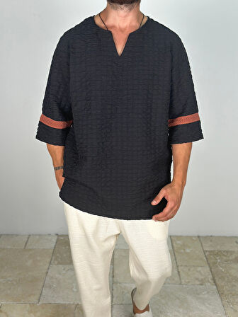Fakir Kol Siyah T-Shirt