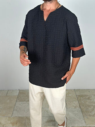 Fakir Kol Siyah T-Shirt