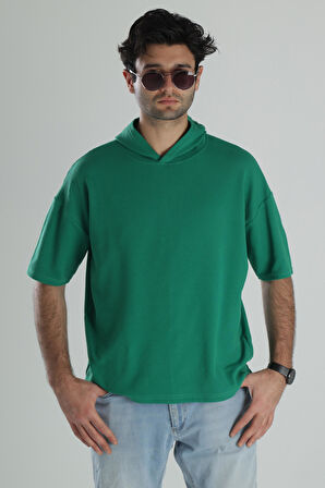 Kapüşonlu Fakir Kol T-Shirt