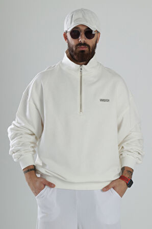 Oversize Beyaz Hoodie