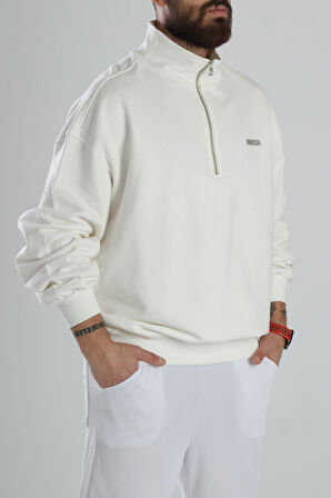 Oversize Beyaz Hoodie