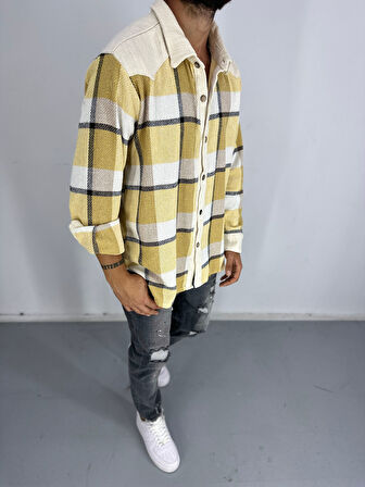 Buldan Kumaş Sarı Ekose Gömlek