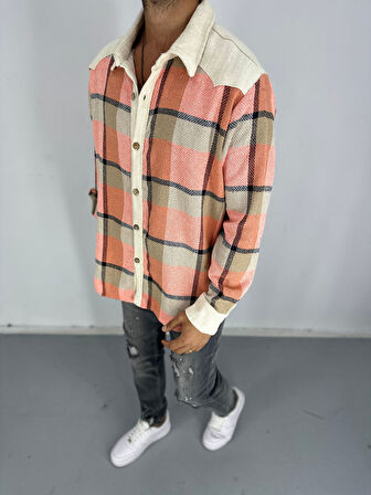 Buldan Kumaş Turuncu Ekose Gömlek