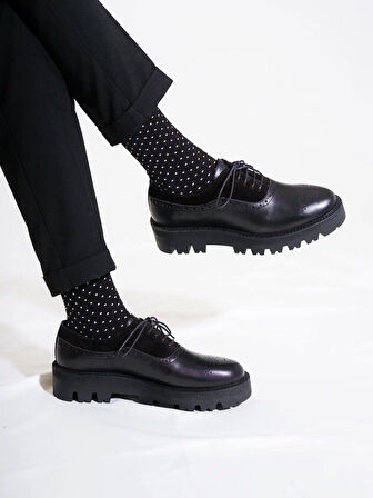 Tetri CL029 Edwin Model Gerçek Deri El Yapımı Erkek Siyah Casual Ayakkabı