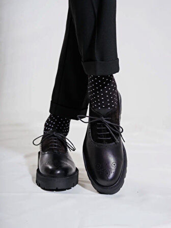 Tetri CL029 Edwin Model Gerçek Deri El Yapımı Erkek Siyah Casual Ayakkabı