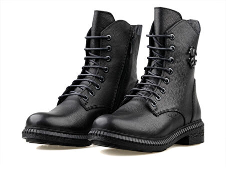 Castleblack 20912-1 Siyah Kadın Kışlık Deri Bot