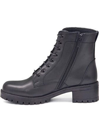 Castleblack 2680-1 Siyah Kadın Kışlık Deri Bot