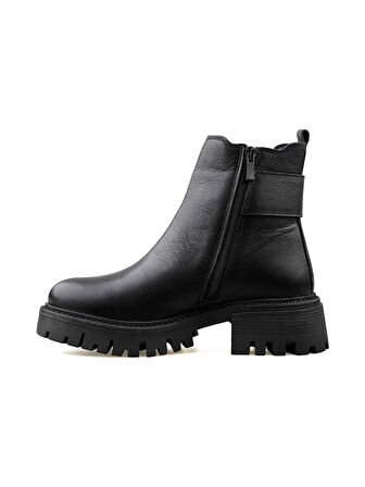 Castleblack 23783-1 Siyah Kadın Kışlık Deri Bot