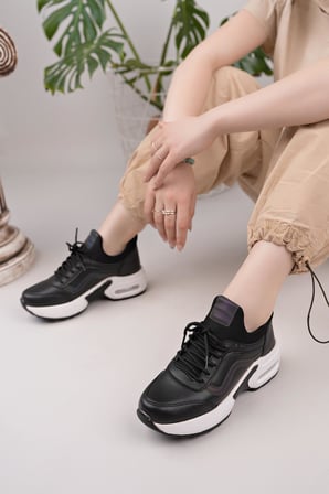 Flet 121 Siyah-Beyaz Kadın Spor Sneaker