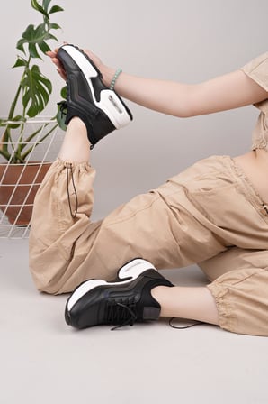 Flet 121 Siyah-Beyaz Kadın Spor Sneaker