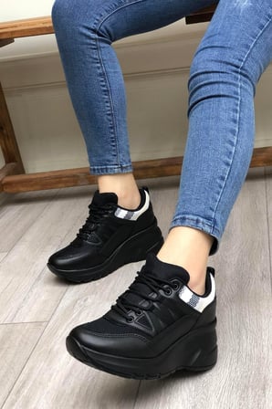 Flet 301 Siyah Kadın Spor Sneaker