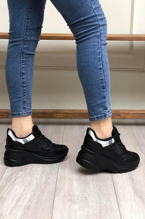 Flet 301 Siyah Kadın Spor Sneaker