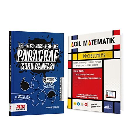 Acil Problemler ve Ankara Kitap Merkezi Paragraf Soru Bankası Seti 2 Kitap