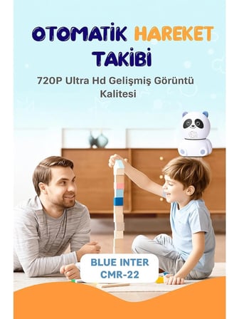 Cmr- 22 Panda Güvenlik Kamerası – 360° Dönüş, Gece Görüşü, Hareket Takipli, Çift Yönlü Ses