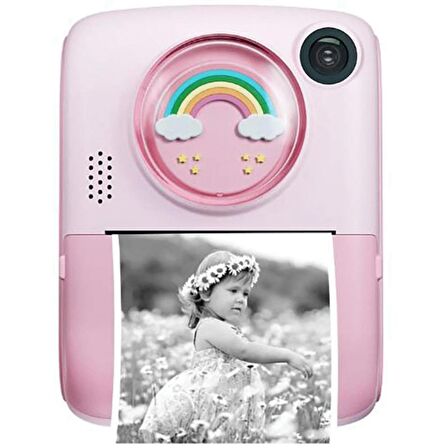 Anlık Termal Yazıcılı Dijital Çocuk Kamerası 2.0 Inç Hd 1080P Instant Photo Printer Camera Pembe cmr37pembelisa