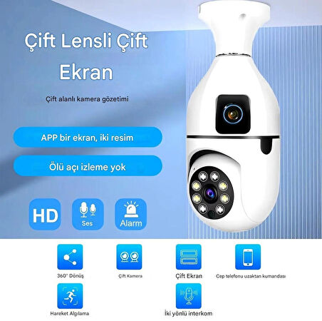 4MP Ip 1080p Çift Kameralı Ev Güvenlik Kamerası CMR-40 TÜRKÇE UYGULAMALI 
