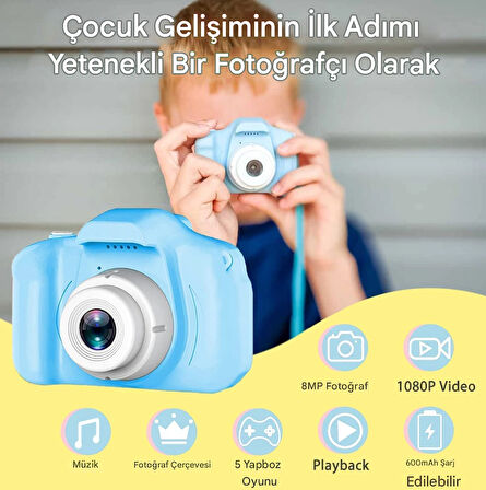 QASUL 1080P Çift Lens Selfie Video Kamera  HD Ekran Digital Usb Şarjlı Lens Camera