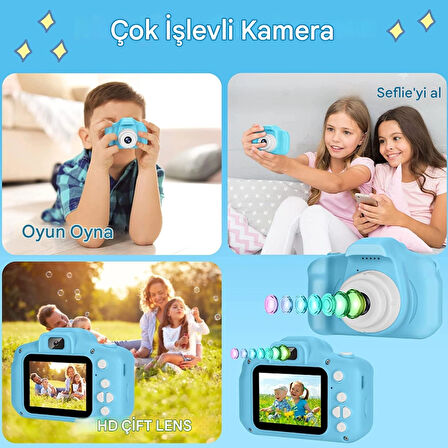 QASUL 1080P Çift Lens Selfie Video Kamera  HD Ekran Digital Usb Şarjlı Lens Camera