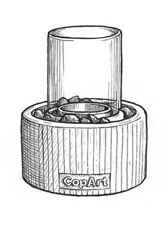 CopArt Alba Black Biyoetanol Masaüstü Şömine