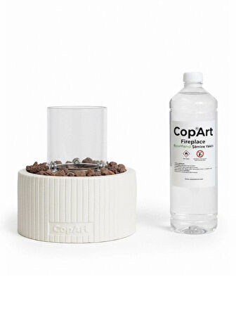 CopArt Alba White Biyoetanol Masaüstü Şömine