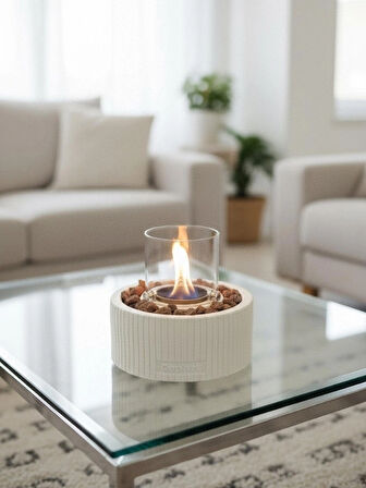 CopArt Alba White Biyoetanol Masaüstü Şömine