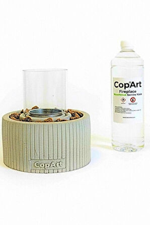Copart Alba Biyoetanol Masaüstü Şömine - 1 Lt Yakıt Ve Dekoratif Taş Hediye